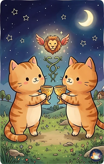 컵 2 카드 (AI로 생성한 일러스트)